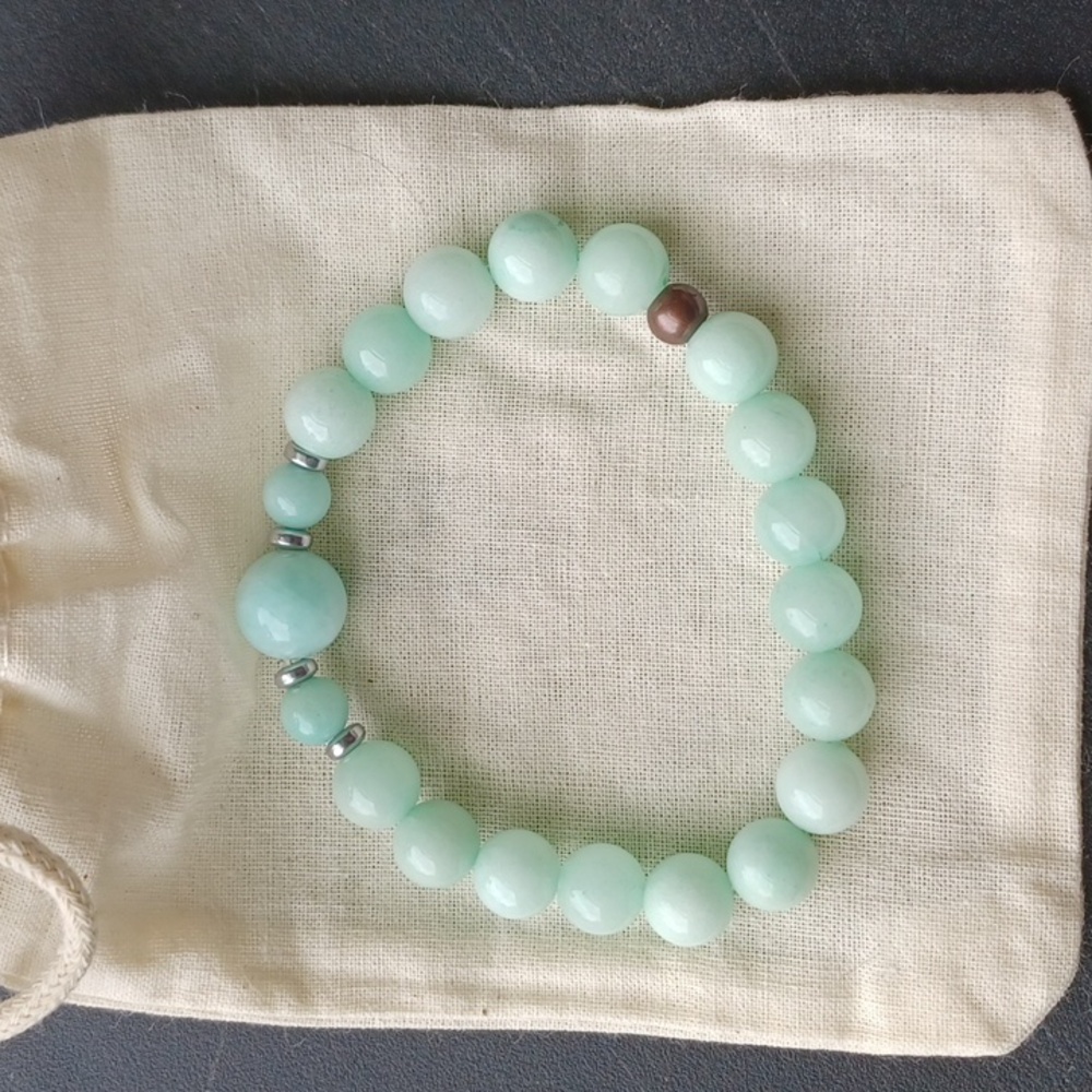New Elevated Faith Elastic Beaded Bracelet Size Medium